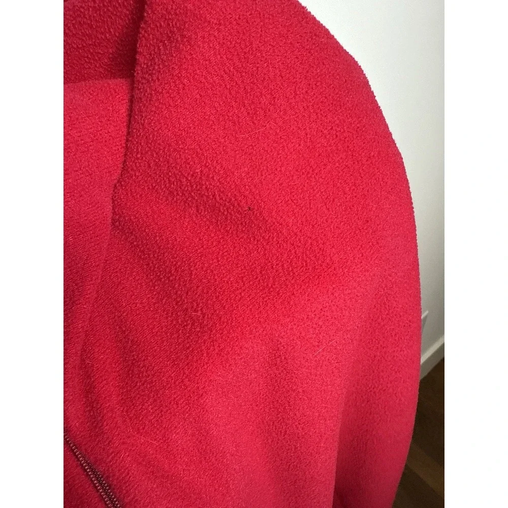 Vintage‎ 60s Sears Home Wear Fleece Robe Housecoat Red Embroider Floral Zip Long